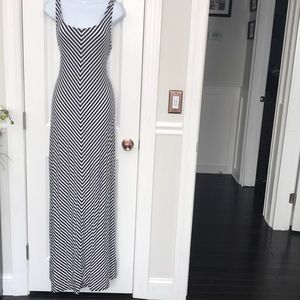 Blue striped maxi dress